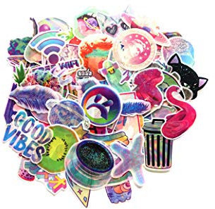 35 Stück Aufkleber Regenbogen Flash Rosa Aufkleber Galaxy PVC Cartoon Träume Aufkleber Koffer Trolley Koffer Notizbuch Handy Kühlschrank Graffiti Aufkleber Geschenk für Mädchen (35 Pcs)