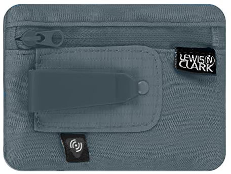 Lewis N. Clark, borsa da viaggio con clip nascosta, porta carte di credito/ID per donne e uomini, colore: carbone