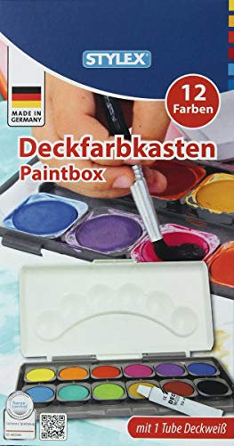 Stylex Schuldeckfarbkasten (1, Farbkasten 12 Farben)