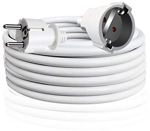 ExtraStar Verlängerungskabel mit Kinderschutz Stecker,5m 3G1,5 mm2 Kunststoffleitung IP20 für innen,16A/250V,3680W,Weiß