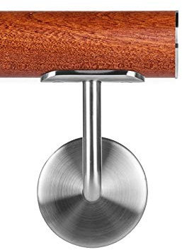 Mahagoni Holzhandlauf Ø 42,4 mm Wandhandlauf 110 cm 2 Halter flach