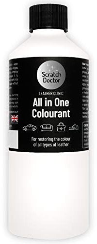 Scratch Doctor All in One Leather Colourant Self Seal Leather Dye Repair Paint for Furniture, Sofas, Car Seats (White, 1 Litre)
