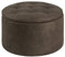 AC Design Furniture Rocco runde Ottomane, H: 35 x B: 60 x T: 60 cm, Ø: 60 cm, Hellbraun, Stoff, 1 Stk.