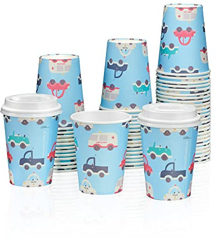 Kaffeebecher To Go 200ml mit Deckel - 200x Hochwertige Einweg Pappbecher | Coffee To Go Becher, 0,2l, Autos Design