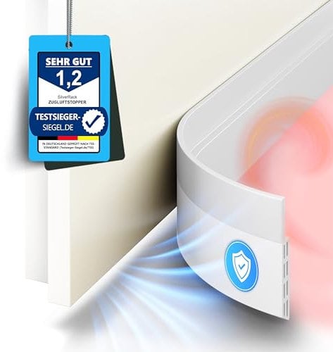 SilverRack Bas de Porte Anti-Courant d'air & Boudin de Porte - 5X 1m Blanc - Boudin de Porte Isolant Froid, idéal pour l'isolation Contre Le Bruit & Le Froid - Boudin Porte d'entrée