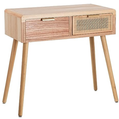 LOLAhome Rattan Consola, Beige, Estandar