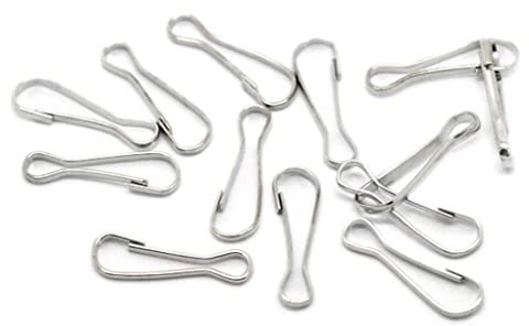 20pcs Mini Metal Spring Flag Pole Mounting Clip Snap Hook, Parrot Toy Chain C Link Hook for Pet Cage Diy Part