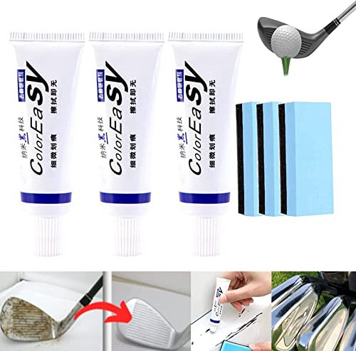Instant Golf Club Scratch Remover | Golf Club Cleaner | Ultimate Paint Restorer | Effectively Remove Scratch from Golf Club with Sponge | 15g (3Pcs)