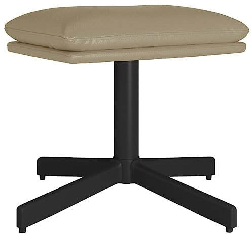 vidaXL Fußhocker, Sitzhocker mit Metallbeinen, Polsterhocker Fußbank für Wohnzimmer Schlafzimmer, Hocker Fußschemel, Cappuccino-Braun Kunstleder