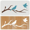 FINGERINSPIRE Vögel Baum Zweige Schablone 30x15cm Wiederverwendbar Möbel Details Schablone Plastik PET Vogel Zeichnung Schablonen Kunst Handwerk Schablone für Wand Fenster Schränke Home Decor