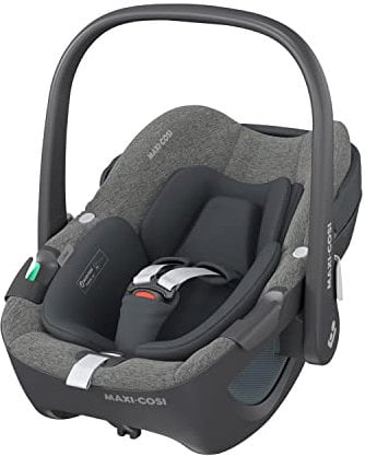 Maxi-Cosi Pebble 360 i-Size Babyschale Drehbar, Neugeborenen Autositz 360 Grad, 0–15 Monate (40–83 cm), Drehung mit einer, ClimaFlow, Easy-In-Gurt, G-CELL Seitenaufprallschutz, Select Grey