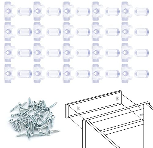 False Drawer Front Clips, 20 Pairs False Front Cabinet Drawer Clips with Reinforced Screws False Front Cabinet Clips Kitchen Cabinet Doors Replacement for Cabinet Sink Drawer