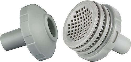 Hekasvm Raccord De Piscine Ø 32 Mm, Kit De Raccordement Piscine Ø 32 Mm, Raccord De Filtre De Piscine, Buse De Refoulement Piscine Hors Sol, Filetage Femelle avec Vis (Crépines + Buse)
