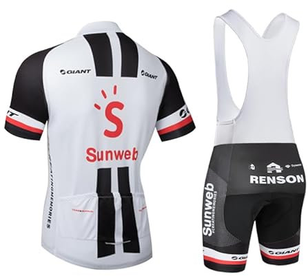 louizumify Herrensporthemd Profi-Team-Radanzug, elastisches und atmungsaktives Material, Sonnenschutz, reflektierend, 3 Taschen