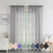 Chyhomenyc Marilyn Transparente Vorhänge, 213 cm Länge, 2 Paneele, lichtfilternd, luftig, 3D-Blatt-Clip, Jacquard-Struktur-Vorhang für Schlafzimmer, Wohnzimmer, Fenster, 96 x 213 cm (B x L), Anthrazit
