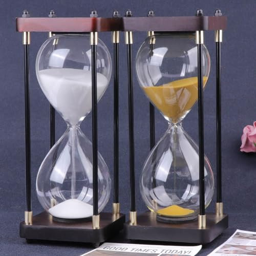 Sablier de Luxe de 30 Minutes en Verre Borosilicaté - Gestion du Temps, Décoration Élégante pour Bureau, Salon et Chambre (Orange)
