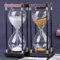 Sablier de Luxe de 30 Minutes en Verre Borosilicaté - Gestion du Temps, Décoration Élégante pour Bureau, Salon et Chambre (Orange)
