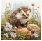 Cukol Igel Kreuzstich Set Vorgedruckt, Tiere Stickvorlagen Stickbilder Vorgedruckt Kreuzstich Stickpackungen Stickpackung Cross Stitch Embroidery Kit Stickset Sticken Set Erwachsene Anfänger 40x40 cm