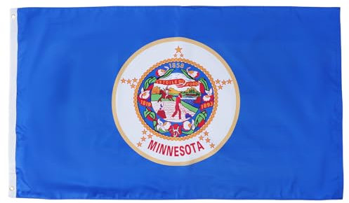 FRF FLAG Minnesota Staatsflagge, 30,5 x 45,7 cm, doppelseitige Minnesota-Flagge, Outdoor-MN-Bootsflagge, mit 2 Messingösen und 4 Reihen von unteren Stichen