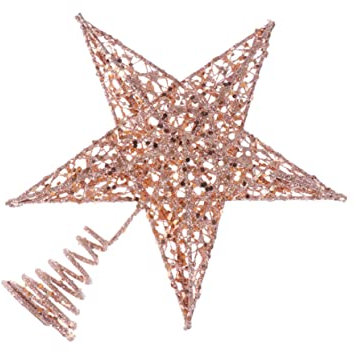 OFFSCH 2St Clip Sternverzierung Rose Stern Baumspitze Sterndekor weihnachtsdeko Ornament Golddekor Weihnachtsstern Topper Christbaumschmuck Weihnachtsbaum Zubehör Geschenk schmücken Kamm