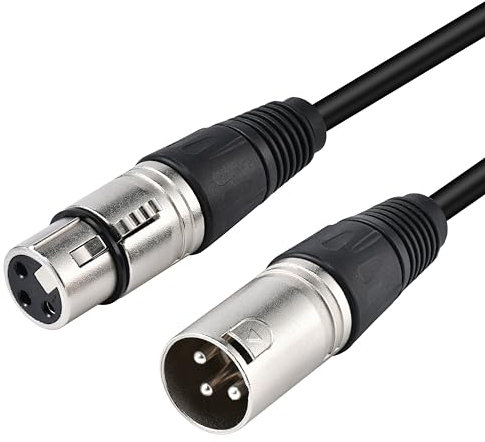 IBRA XLR Mic Cable Premium Quality Pro Microphone Lead | Balanced Male XLR to Female XLR | 7.5 Metre | Clearer Sound for PA Systems, Studio Recording, Mixers, Amplification & Speakers - BLACK