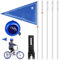 2 Stück Fahrradklingel Fahrradwimpel Kinder, Fahrradklingel Kinderrad-Glocke Polizei-Fahrradfahne 180cm Fahrradwimpel Verstellbare, Jugend Fahrradklingel Fahrradglocke Sicherheitswimpel Blau
