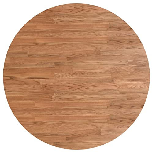 Homgoday Runde Tischplatte Ersatztischplatte Holztischplatte Ersatzplatte Holz Platte für Couchtisch Beistelltisch Esstisch, Möbelplatte Hellbraun Ø90x1,5 cm Behandeltes Eichenholz