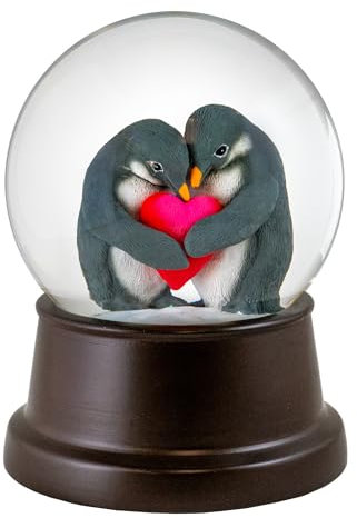 Kuschelige Pinguine in Love Schneekugel von The San Francisco Spieluhr