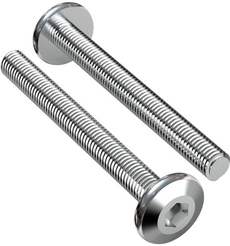 50 Stück Flachkopfschrauben M6x40 Schrauben Möbelschrauben Teilgewinde Zylinderkopfschrauben mit Innensechskant Zylinderschrauben Stahl Verzinkt für Möbel Kinderbett Betten Kinderbett Stühle