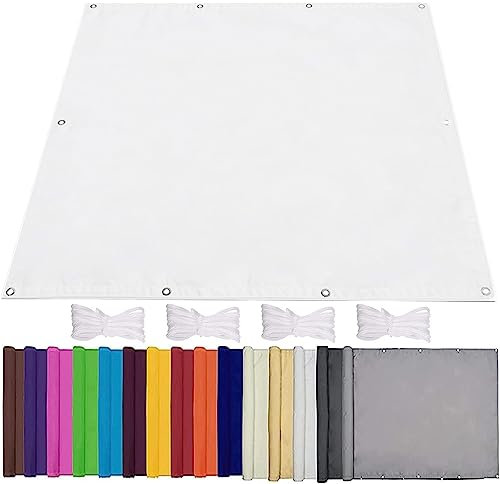 Sombrillas impermeables para toldos de jardín al aire libre, 4 x 11 pies, rectangulares, 95% de bloqueo UV, resistentes al viento, color blanco, ideal para patios y patios traseros