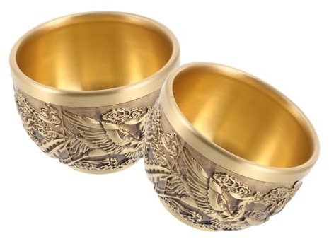 CRAFTHROU 2 Piezas Bronce Tetera Retro Vaso De Té De Taza De Té Taza De Té De Metal Bebidas Vintage Taza Taza Tetera Antigua Taza De Té Antigua Taza De Bebida Jarro De Cerveza Cobre