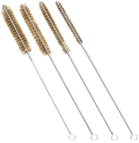 4 Stück Drahtbürste, Messingbürste Set, Stahlbürste, Messingrohrreinigungsbürste, Rohrreinigungsbürste, Messing Edelstahl Drahtbürste Verwendet für Rohrrohr Reinigung Schlacken(8/10/12/15mm)
