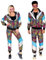 MNSWR Kostüm Trainingsanzug,80er Jahre Outfits Karneval Disco Trainingsanzug Disco Hose 70er Aerobic Outfit Jogginganzug Partner Kostüme Fasching