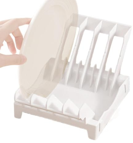 Soporte organizador de vajillas – Soporte de secado de vajilla, soporte de almacenamiento vertical | Soporte de plato vertical, soporte para platos de cocina que ahorra espacio, almacenamiento de