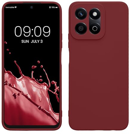 kwmobile Handyhülle für Honor 200 Smart 5G / X7C 4G Hülle - weiches Handy Silikon Case - Schutzhülle Cover - Bordeaux Violett