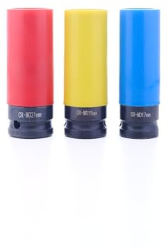 VENTON Schonnüsse - Stecknüsse 17/19/21 mm - mit Alufelgen-Schutz für Reifenwechsel, Schraubenschutz - Präzises Automobil-Werkzeug für Radwechsel