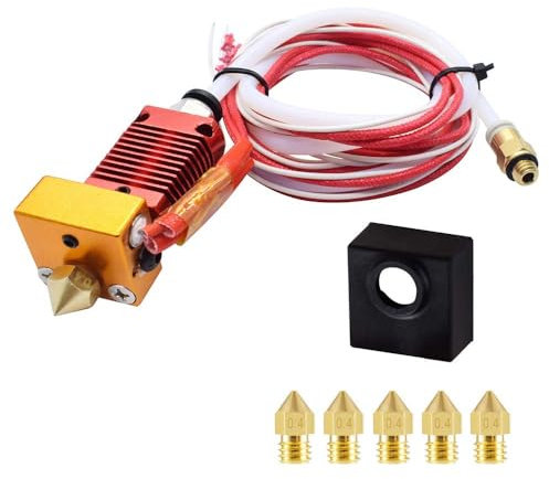 Luabue 6pcs Hotend 3D Drucker Extruder Montiert 5 x 0,4 mm Düse Hot End 24V 40W Metall Extruder Hotend Kit für Ender 3 Ender 3 Pro