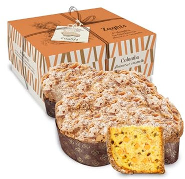 Colomba Artigianale Zaghis La Duchessa, con Morbida Albicocca Candita e Gocce di Cioccolato al Caramello 750gr - Colomba Pasquale Artigianale Con Lievito Madre E Glassa alle Mandorle