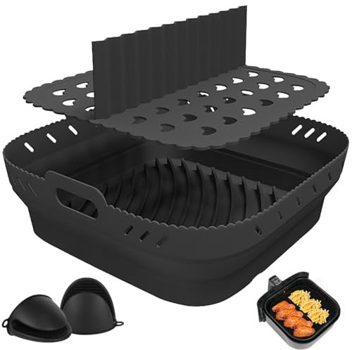 JTgugu Airfryer Stampo in silicone per friggitrice ad aria calda con divisori Air Fryer Accessories compatibile con Ninja Speedi ON400EU Philips XL COSORI Princess Cecotec