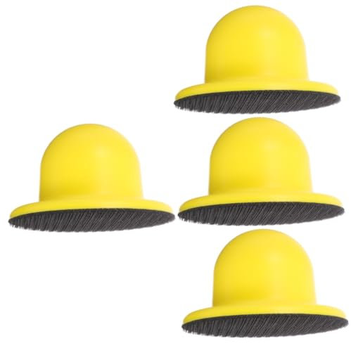 DOITOOL 4 Stück Manuelle Rundschleifscheibe Sockelleiste Schleifklotz Aus Kork Sandmasse Terrassendielen Grobes Schleifpapier Farbblock Blockhandwerk Gießen Zubehör Schleifpads Pu Yellow