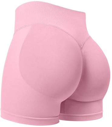 ZAAYO Damen Sport Shorts 3.6 Invisible Scrunch Butt Lifting Gym Workout Short Hoch Taille Yoga Short Nahtlose Booty Biker Shorts Pink XS