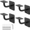SUPAWAY 4 Soportes para barandilla de tubo redondo, Kit de montaje robusto para escaleras, Apto para interior, exterior, Incluye hardware, Negro