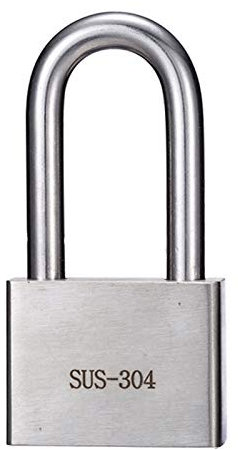 Candado de acero inoxidable, resistente al agua y a la oxidación, con 4 llaves de 30 mm, 40 mm, 50 mm y 60 mm (candado largo de 40 mm).(Long Lock,30mm)