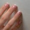 24Pcs French Tip False Nails - Press On Nails with Glue - Full Cover Nude White Square Stick on Nails - Acrylic French Fake Nails for Women Girls Manicure Gift Set