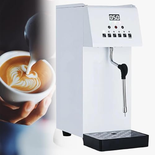 GAYAYAS Commercial Steam Milk Frother, Fully Automatic Milk Frother and Boiler, Steam Wand, 6L Commercial Milk Frother, with LED Display