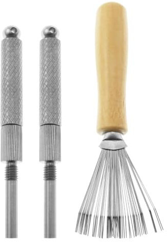 Tuesoa 3PCS Cleaning Flower Arrangement Tools Needle Plate Stainless Steel Flower Brush Wire Brush Flower Arrangement Tools