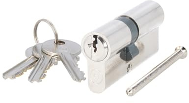 MS Beschläge Profilzylinder Messing vernickelt – Sicherheits-Türzylinder mit 5-Stift-System, inkl. 3 Schlüsseln - Doppelzylinder Schließzylinder Zylinderschloss (verschiedenschließend, 30/40mm)