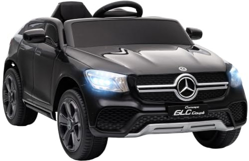 AIYAPLAY Kinder Elektroauto Mercedes-Benz Concept GLC Coupe 12V Schwarz | Mit Fernbedienung, 2 Motor, 3 Geschwindigkeiten, Kinderfahrzeug Mit Softstart, MP3, LED, Hupe, Für 3-6 Jahre