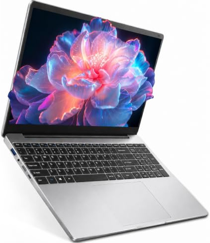 JHHBHV Laptop Windows 11 The Notebook, Mit QWERTZ Silikon-Tastaturfolie, 15,6 Zoll Display, Windows 11 Vorinstalliert + Office 365, 5205U Bis 2,3 GHz, 4 GB RAM, 128 GB Speicher, TF-Karte Bis 512 GB