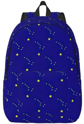 Lässiger Canvas-Rucksack mit Alaska-Flagge für Damen und Herren | Leichter Laptop-Rucksack mit verstellbaren Schultergurten, modischer Tagesrucksack für Arbeit, Reisen und Outdoor-Sport